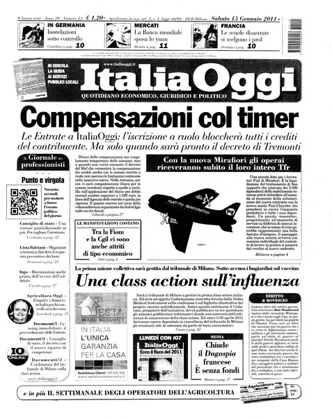 Italia oggi : quotidiano di economia finanza e politica